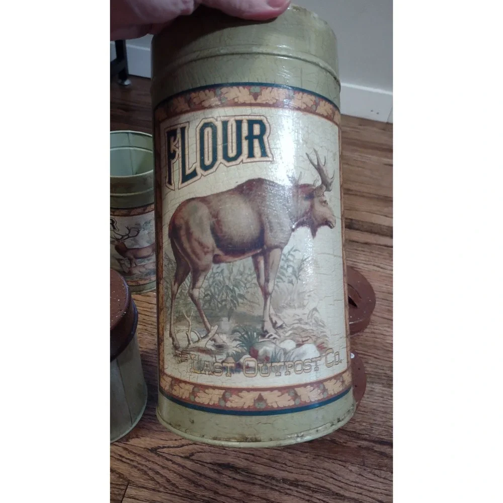 Ohio Wholesale Last Outpost Co Decorative Canister Set Wildlife Rustic Cabin 4pc